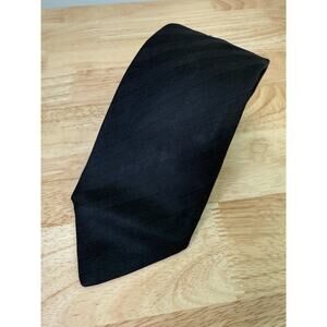 Borrelli Napoli Italian Men’s 100% Silk Neck Tie Black on Black Stripes JL